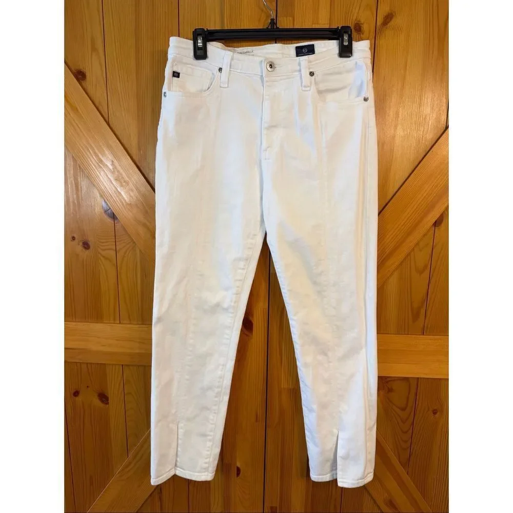 AG Adriano Goldschmied The Isabelle White High Rise Crop Jeans Size 29R (7834)